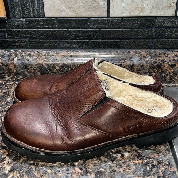 UGG men\'s slip on casual brown leather sheepskin size 12 style 5140 main image 9